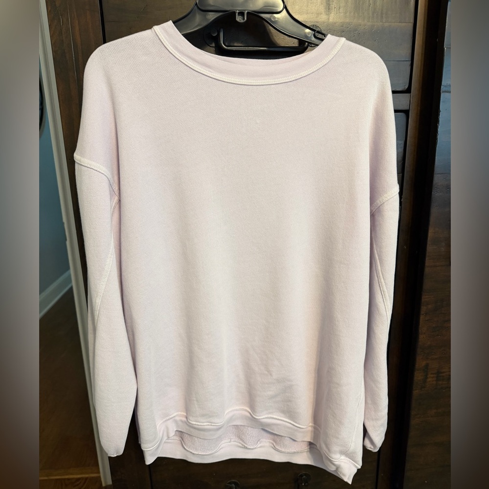 aerie Pale Pink Cozy oversized Crew Sweatshirt size xs